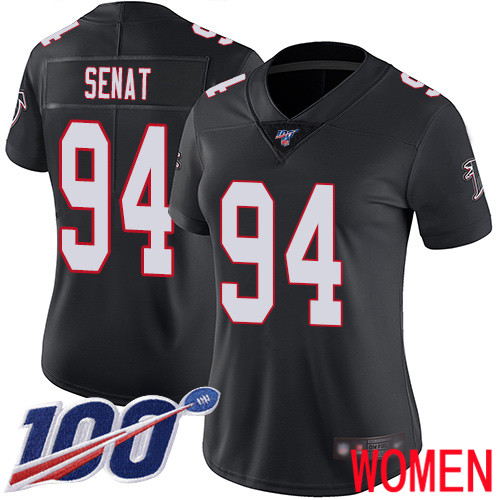 Atlanta Falcons Limited Black Women Deadrin Senat Alternate Jersey NFL Football #94 100th Season Vapor Untouchable->women nfl jersey->Women Jersey